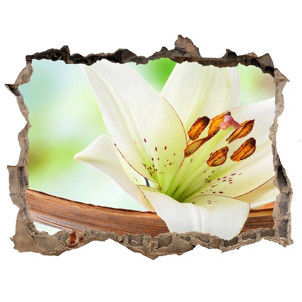 Autocollant mural trou Une oasis florale en béton