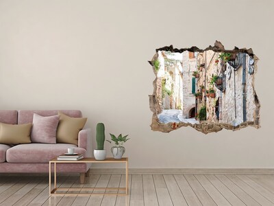 Sticker mural effet trou Une charmante ville d'Italie