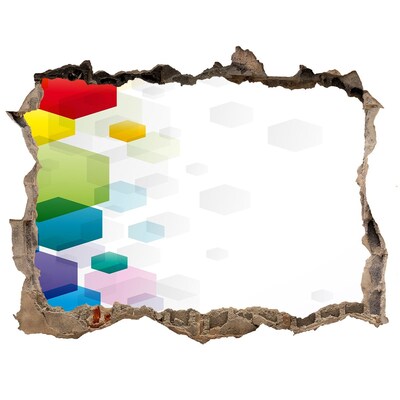 Sticker mural effet trou Abstraction moderne en béton