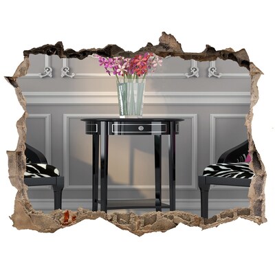 Autocollant mural trou Une table dorée dans un intérieur élégant