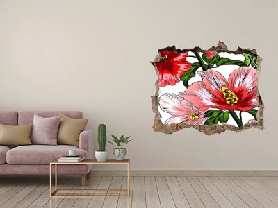 Sticker trou dans le mur Hibiscus pierre