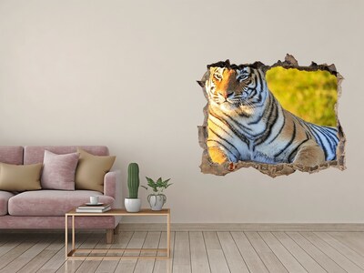 Sticker mural effet trou Le tigre dans son habitat naturel