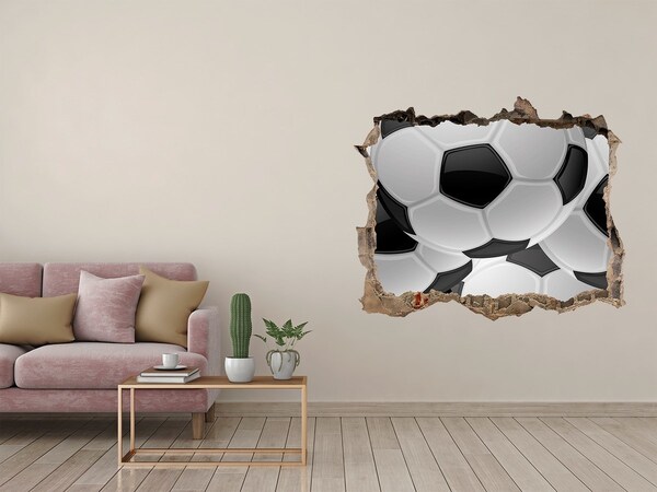 Sticker mural effet trou Illusion de football sur le mur
