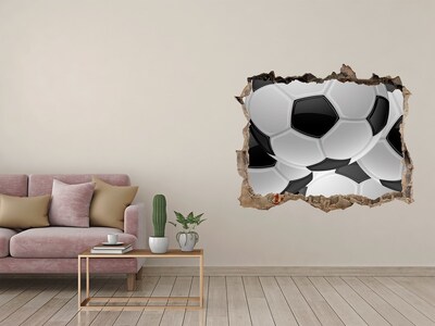 Sticker mural effet trou Illusion de football sur le mur