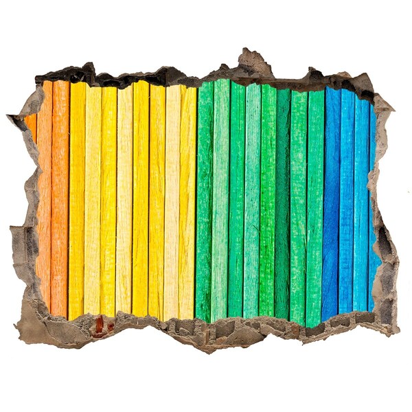 Autocollant à effet 3d trou Des panneaux colorés dans un trou dans le mur
