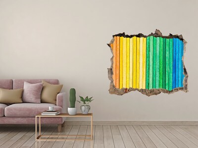 Autocollant à effet 3d trou Des panneaux colorés dans un trou dans le mur