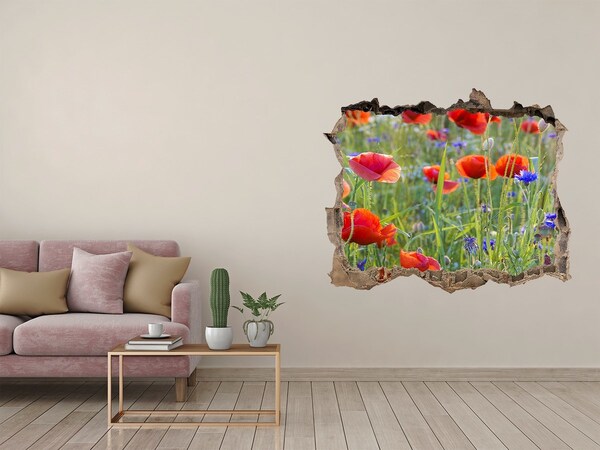 Sticker trou dans le mur Fleurs de terrain pierre