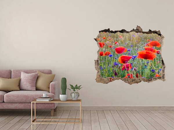 Autocollant mural trou Fleurs de terrain pierre