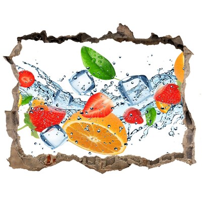 Sticker trou dans le mur Cocktail de fruits dans une explosion d'eau