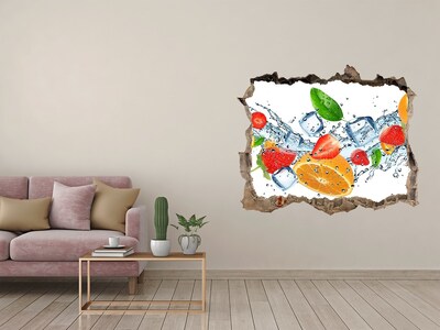 Sticker trou dans le mur Fruit de glace pierre