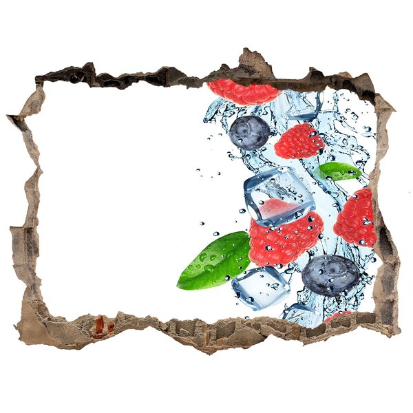 Sticker mural effet trou Cocktail de fruits avec glace