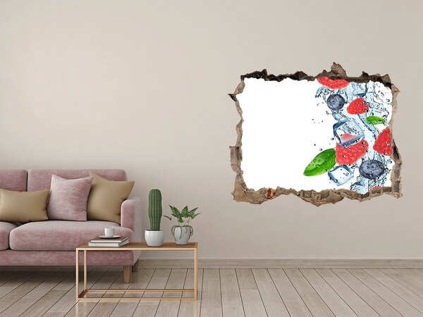 Sticker mural effet trou Cocktail de fruits avec glace