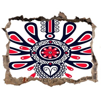 Autocollant mural trou Motif ethnique coloré dans un trou dans le mur