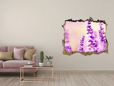 Sticker trou dans le mur Lavande fleurs pierre