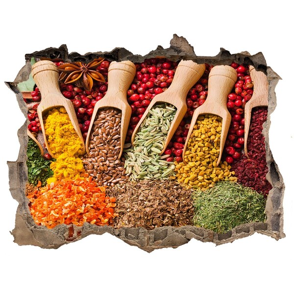 Autocollant mural trou Une cuisine pleine d'épices