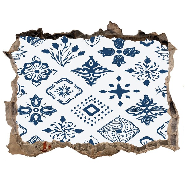Autocollant à effet 3d trou Motif floral plantes pierre