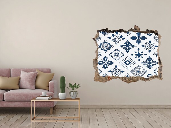 Autocollant à effet 3d trou Motif floral plantes pierre