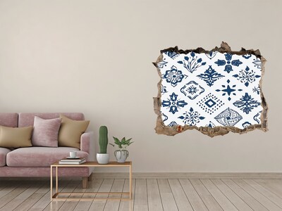 Autocollant à effet 3d trou Motif floral plantes pierre