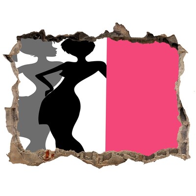 Autocollant mural trou Silhouettes féminines pierre