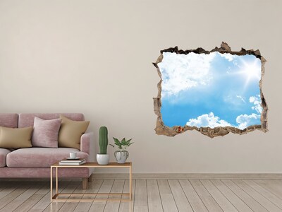 Autocollant mural trou Ciel bleu avec des nuages