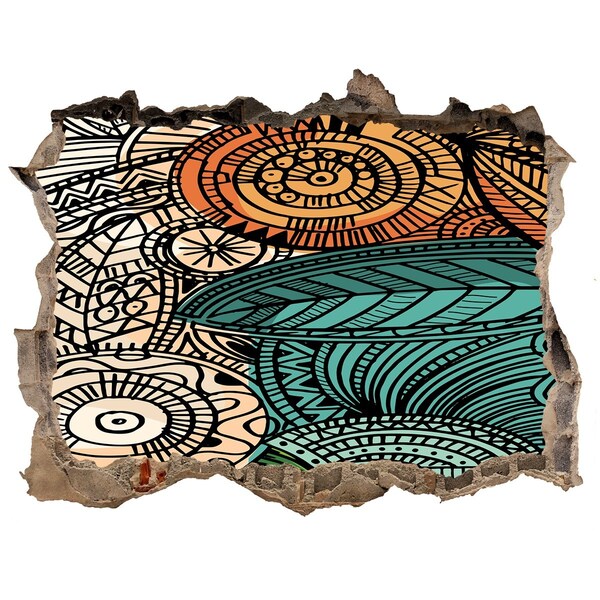 Sticker trou dans le mur Motifs colorés sur fond de pierre