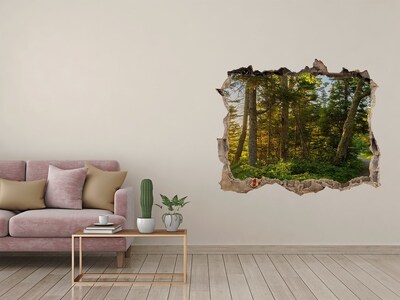 Autocollant à effet 3d trou Forêt pierre
