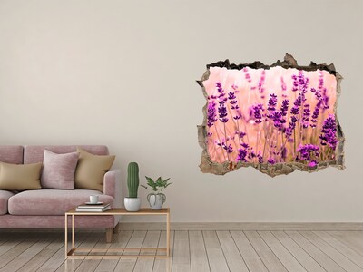Autocollant mural trou Lavande fleurs pierre
