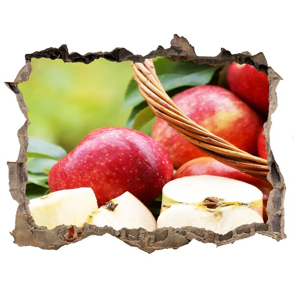 Sticker mural effet trou Des pommes sucrées dans un panier