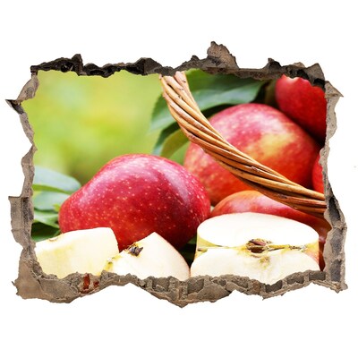 Sticker mural effet trou Des pommes sucrées dans un panier