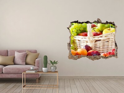 Sticker mural effet trou Un panier rempli de fruits