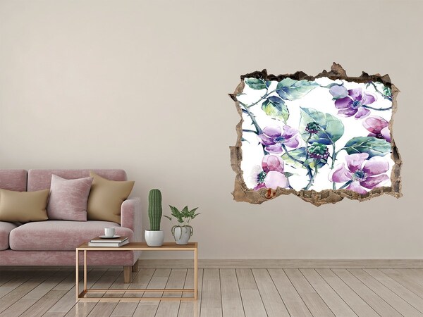Autocollant à effet 3d trou Fleurs de mûre pierre
