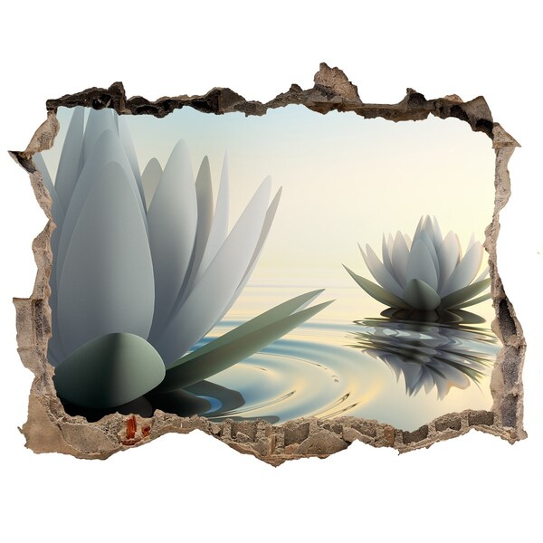 Sticker trou dans le mur Fleur de lotus pierre