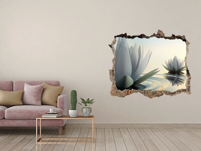 Sticker trou dans le mur Fleur de lotus pierre