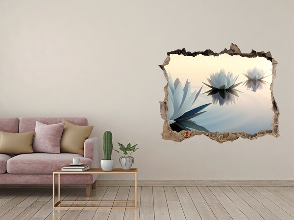 Autocollant mural trou Fleur de lotus pierre