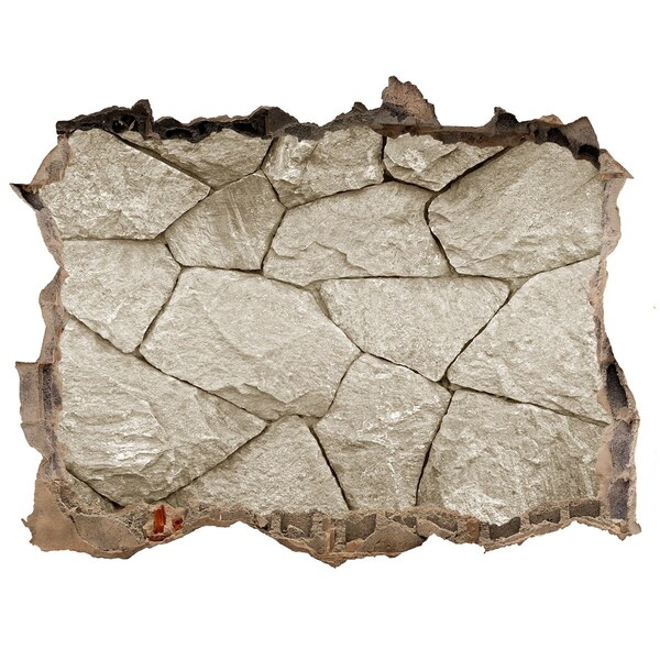 Sticker trou dans le mur Mur en ruine avec des pierres