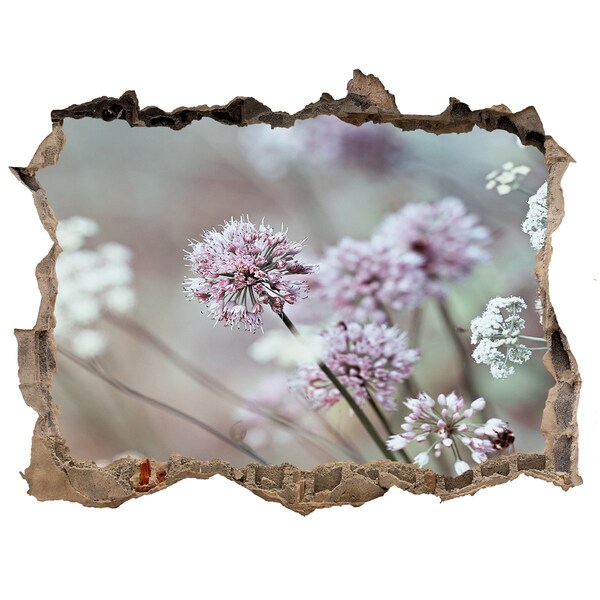 Autocollant mural trou Fleurs sauvages pierre