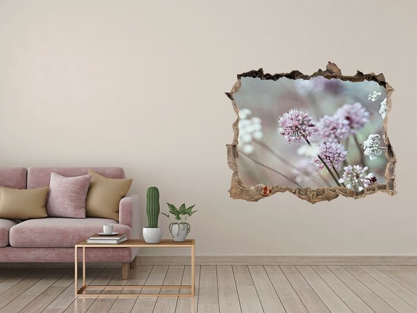 Autocollant mural trou Fleurs sauvages pierre