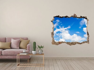 Sticker mural effet trou Nuages ​​dans le ciel bleu nuages pierre