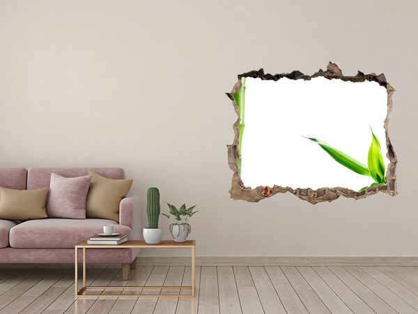 Sticker trou dans le mur Bambou fleur pierre