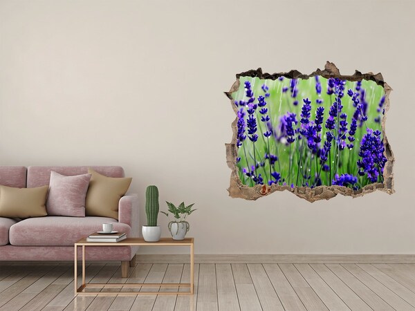 Autocollant à effet 3d trou Lavande plantes pierre