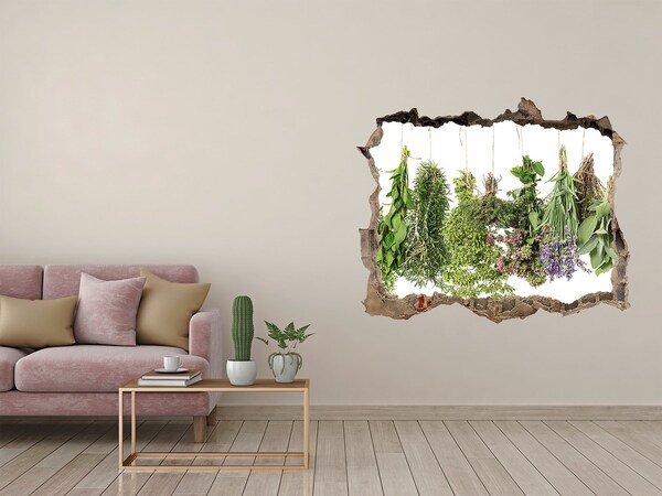 Autocollant mural trou Jardin d'herbes aromatiques dans le mur