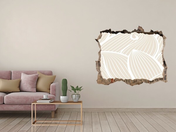 Autocollant mural trou Feuilles de motif pierre