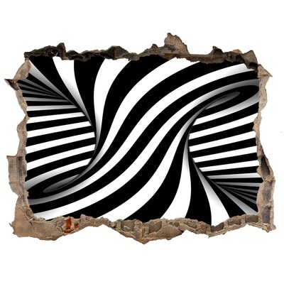 Autocollant mural trou Illusion d'optique en noir et blanc