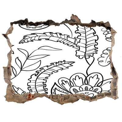 Sticker trou dans le mur Végétation tropicale dans un trou dans le mur