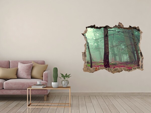 Sticker mural effet trou Feuilles d'automne pierre