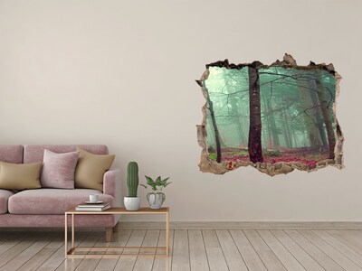 Sticker mural effet trou Feuilles d'automne pierre