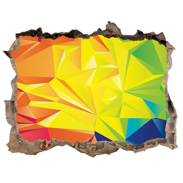 Sticker mural effet trou Une explosion colorée dans un trou en béton