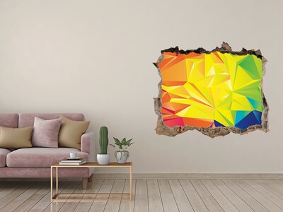 Sticker mural effet trou Motifs de couleurs 3D abstraits pierre