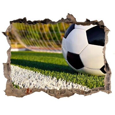 Sticker mural effet trou Football en action