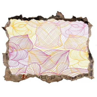 Autocollant mural trou Motif floral trou dans le mur